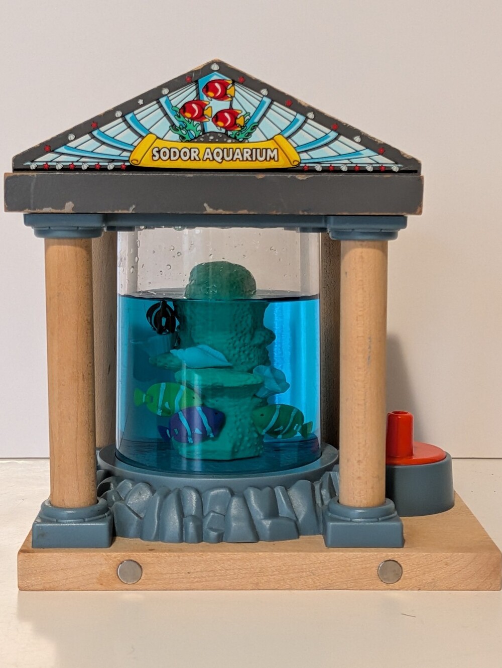 Authentic Wooden Thomas the Train Rare Sodor Aquarium with Swimming Clownfish
